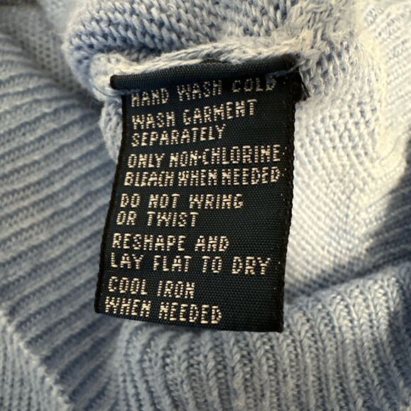 Polo Ralph Lauren Womens Sweater Size L Large Blue Cloud Tie Dye Linen Knit - Picture 8 of 8